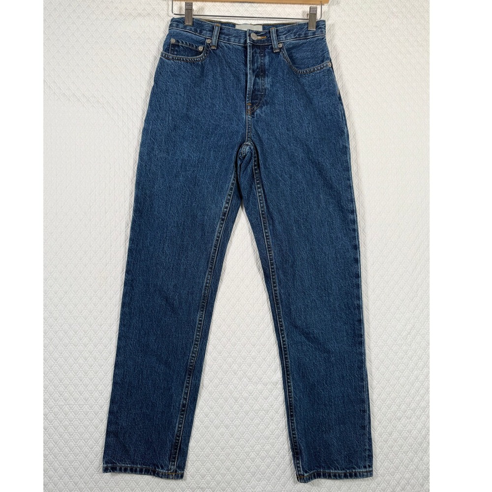 Everlane The 90s Cheeky Jean Blue High Rise Organic Cotton Straight Leg 25x28
